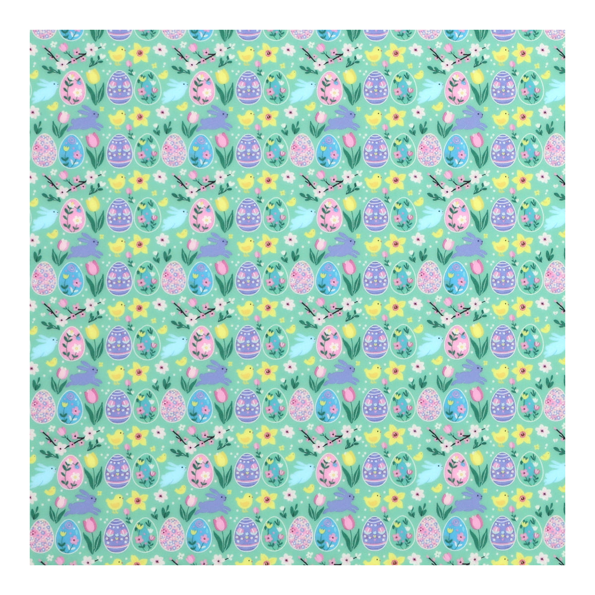 PatternPly® Full Coverage Bunnies in the Garden sheet showing the pattern