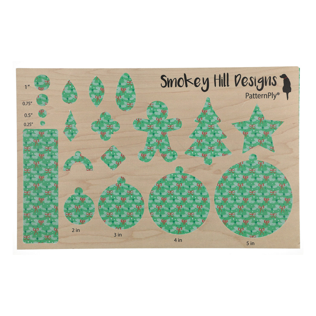 PatternPly® Full Coverage Red Bows on Pastel Green Pine