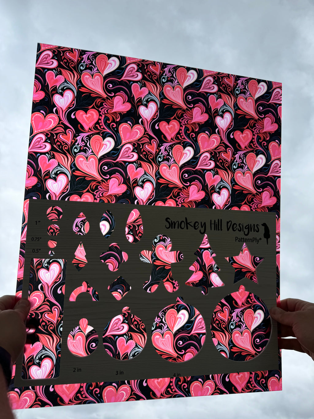 PatternPly® 19x24" Transparent Black and Red Hearts XL Scale product photo 2