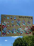 PatternPly® Transparent Stained Glass Red, White, and Green Candy Cane product photo 2