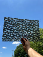 PatternPly® Transparent Winter Cabins sheet showing the pattern