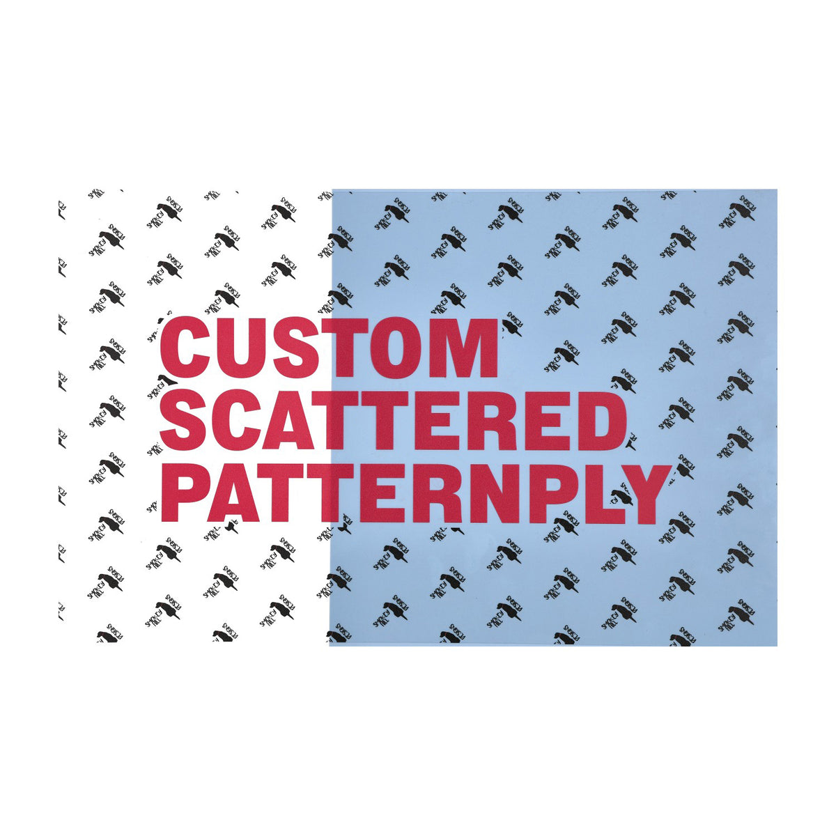Custom Scattered PatternPly® sheet showing the pattern