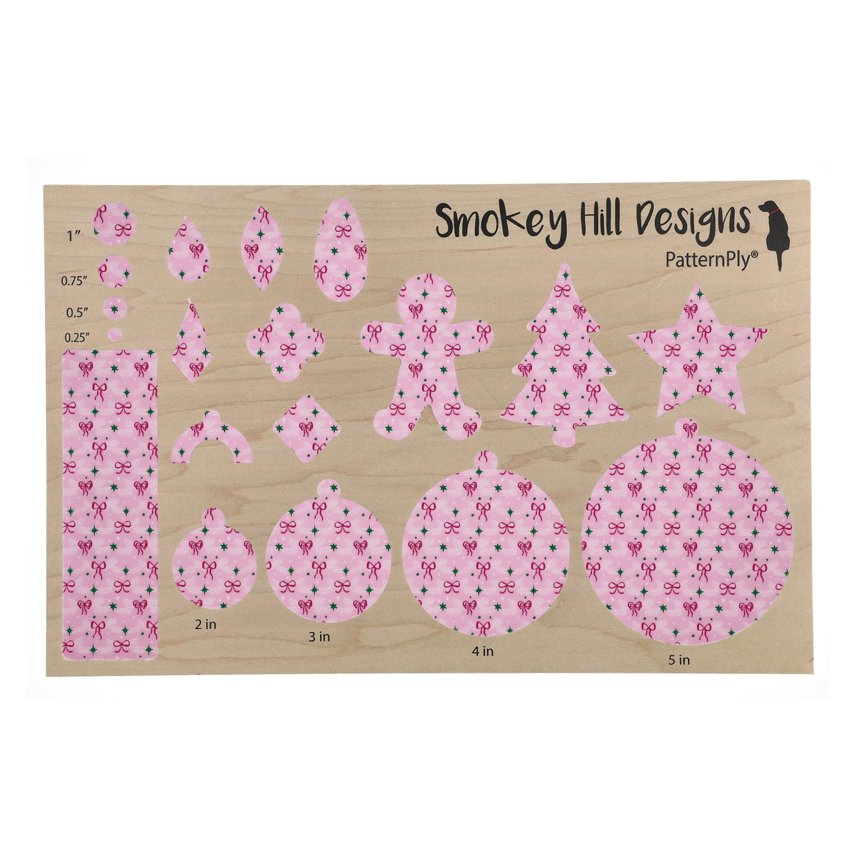 PatternPly® Full Coverage Pastel Pink Bows and Pine White product photo 3