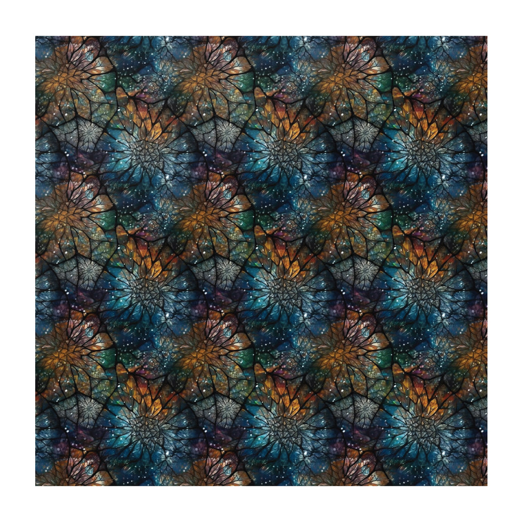 PatternPly® Full Coverage Abstract Winter Colors Stained Glass sheet showing the pattern