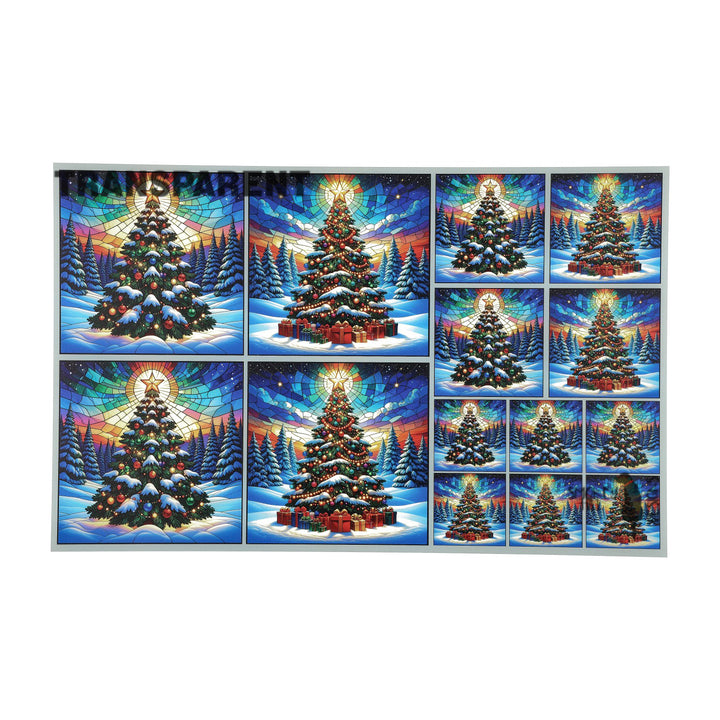 PatternPly® Transparent Christmas Tree in the Snow 3 sizes