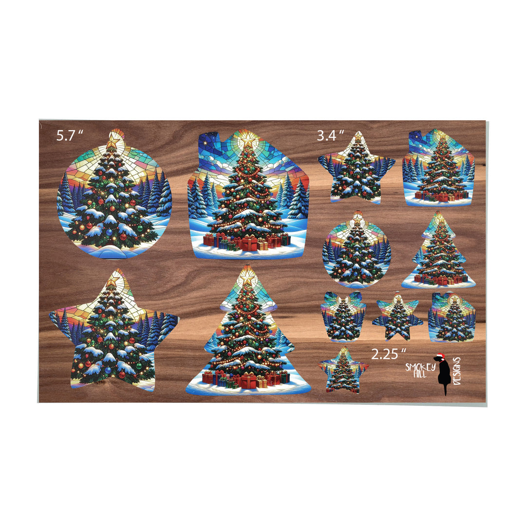 PatternPly® Transparent Christmas Tree in the Snow 3 sizes