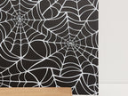 PatternPly® Full Coverage Large White Spiderwebs on Black Background product photo 3