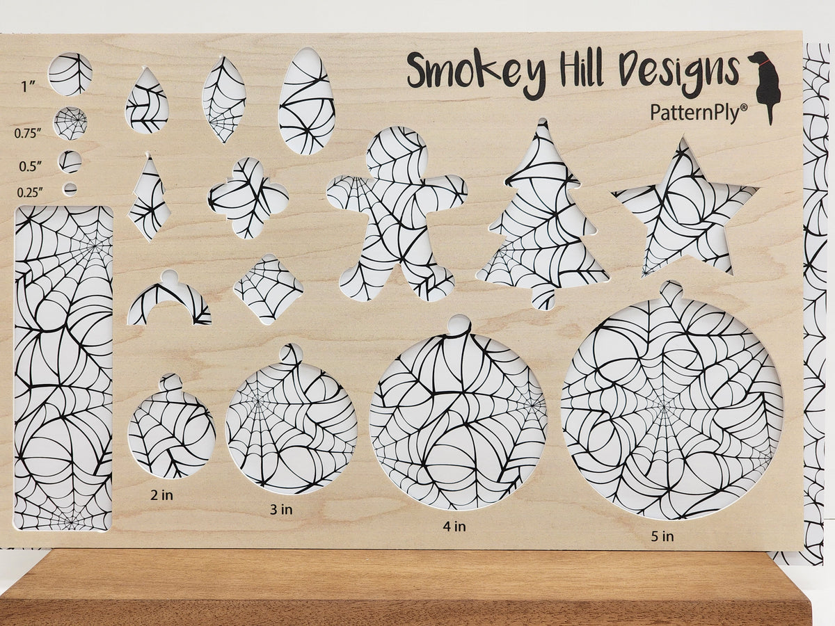 PatternPly® Full Coverage Large Black Spiderwebs on White Background product photo 2