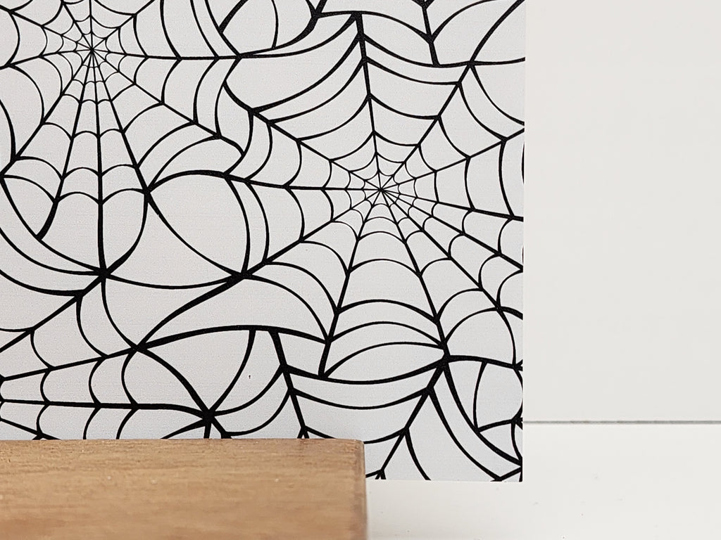 PatternPly® Full Coverage Large Black Spiderwebs on White Background product photo 3