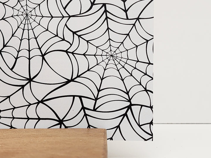 PatternPly® Large Black Spiderwebs on White Background