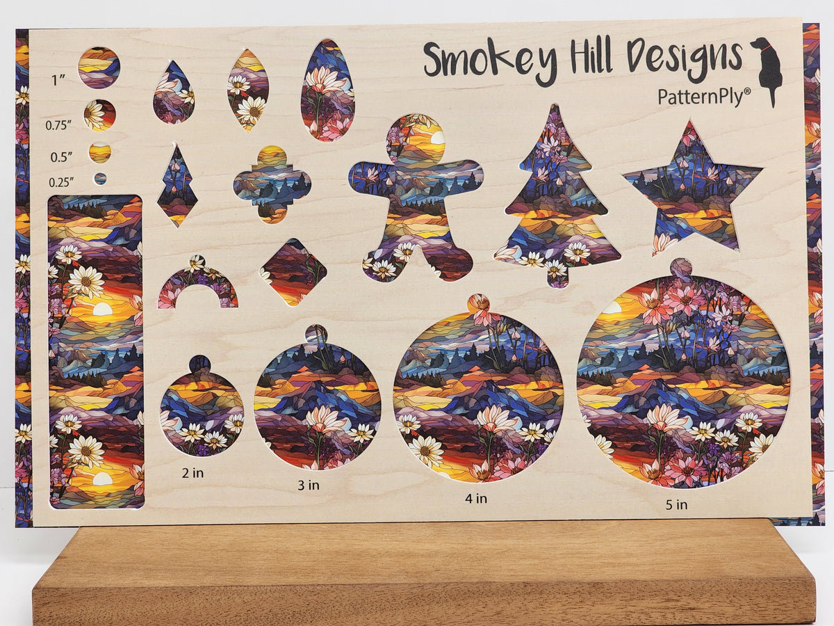 PatternPly® Full Coverage Floral Mountain Range Stained Glass product photo 3