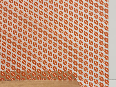 PatternPly® Scattered Orange and White Footballs