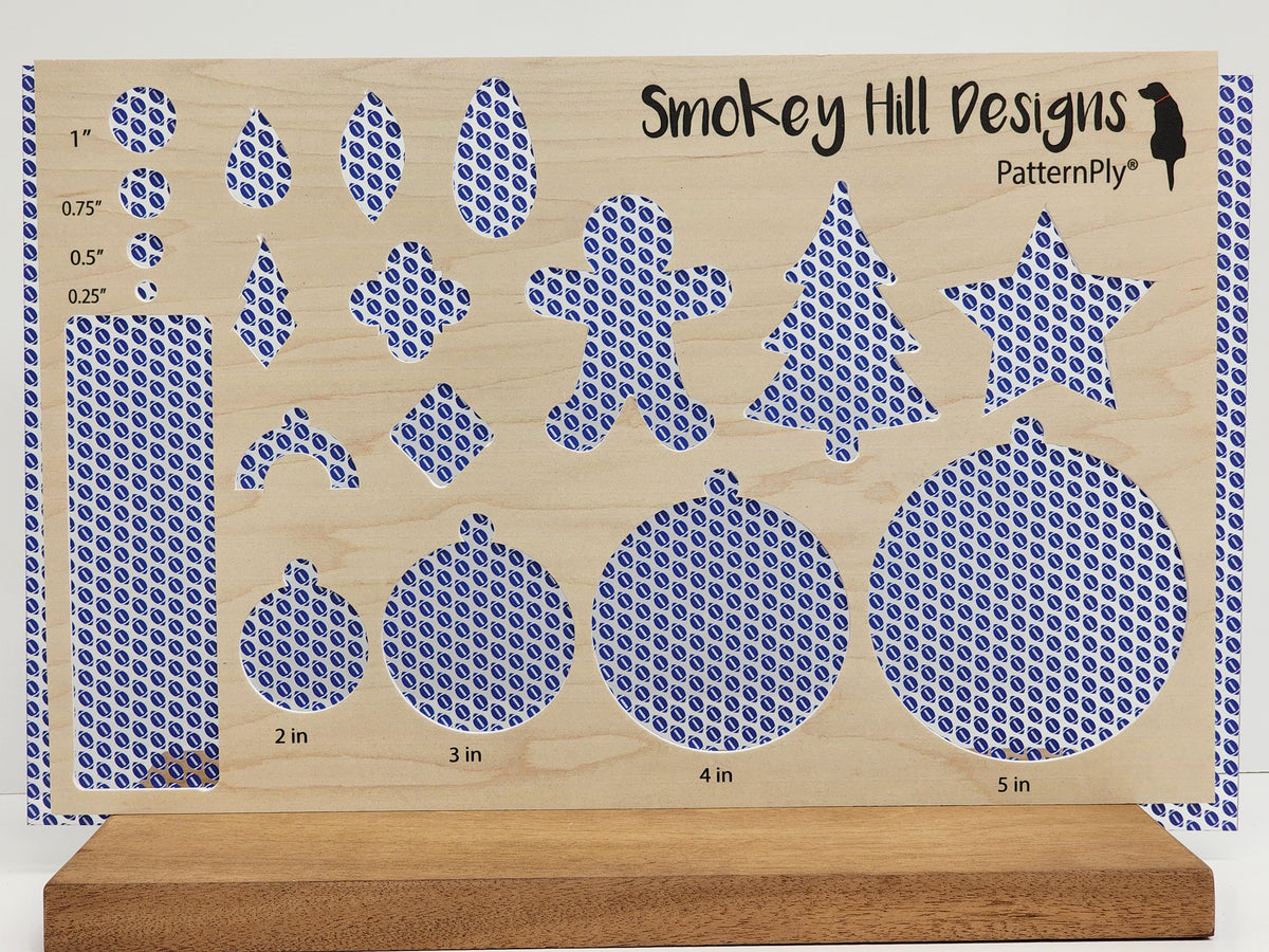 PatternPly® Scattered Blue and White Footballs product photo 2