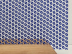 PatternPly® Scattered Blue and White Footballs sheet showing the pattern