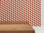 PatternPly® Scattered Orange and Blue Footballs sheet showing the pattern