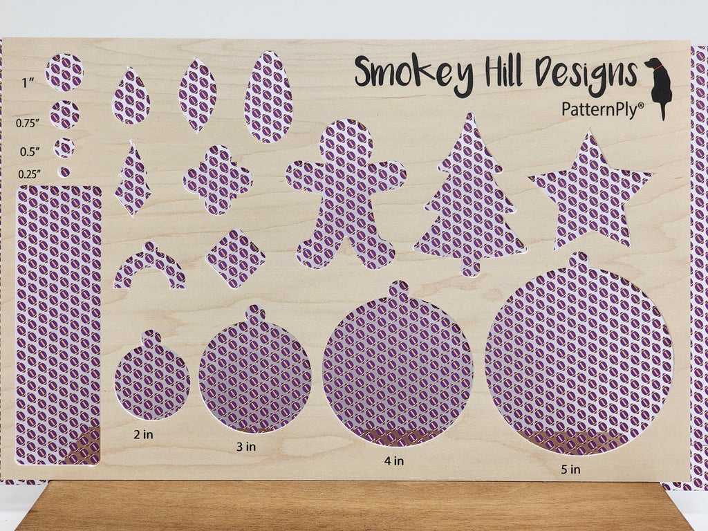 PatternPly® Scattered Purple and Yellow Footballs product photo 2