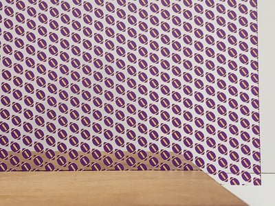 PatternPly® Scattered Purple and Yellow Footballs