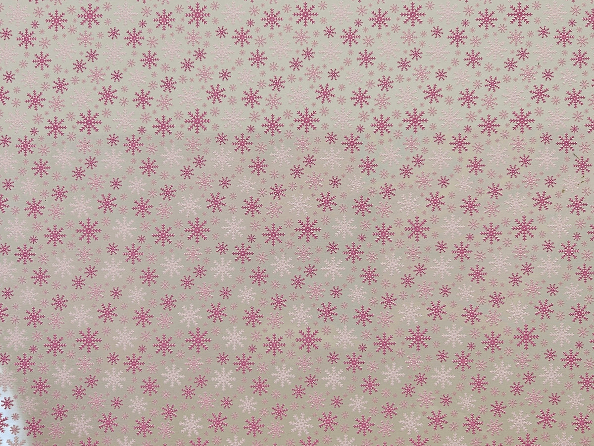PatternPly® Scattered Pink Snowflakes sheet showing the pattern