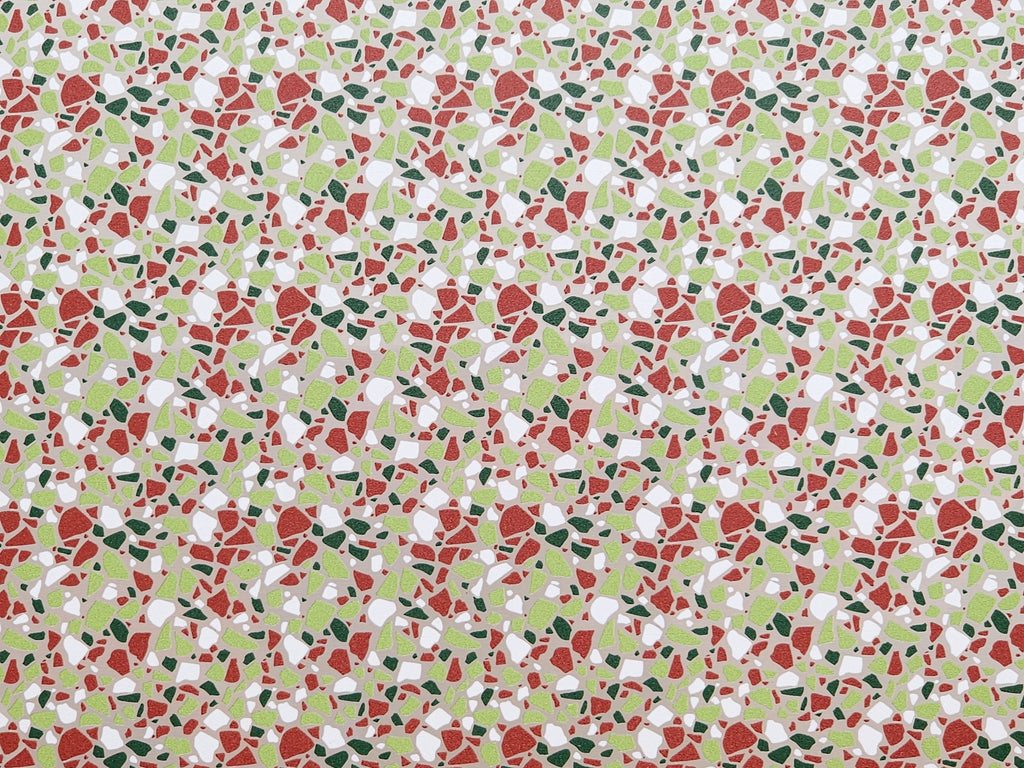 PatternPly® Scattered Christmas Terrazzo sheet showing the pattern