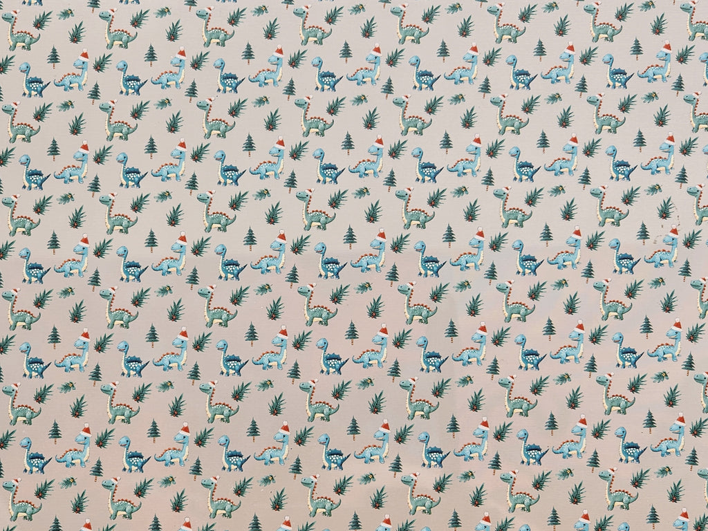 PatternPly® Scattered Christmas Dinosaurs sheet showing the pattern