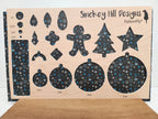 PatternPly® Full Coverage Mid Century Modern Snowflakes Black Background product photo 2