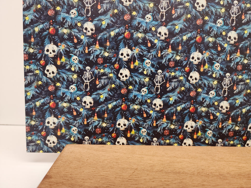 PatternPly® Full Coverage Christmas Skeletons sheet showing the pattern