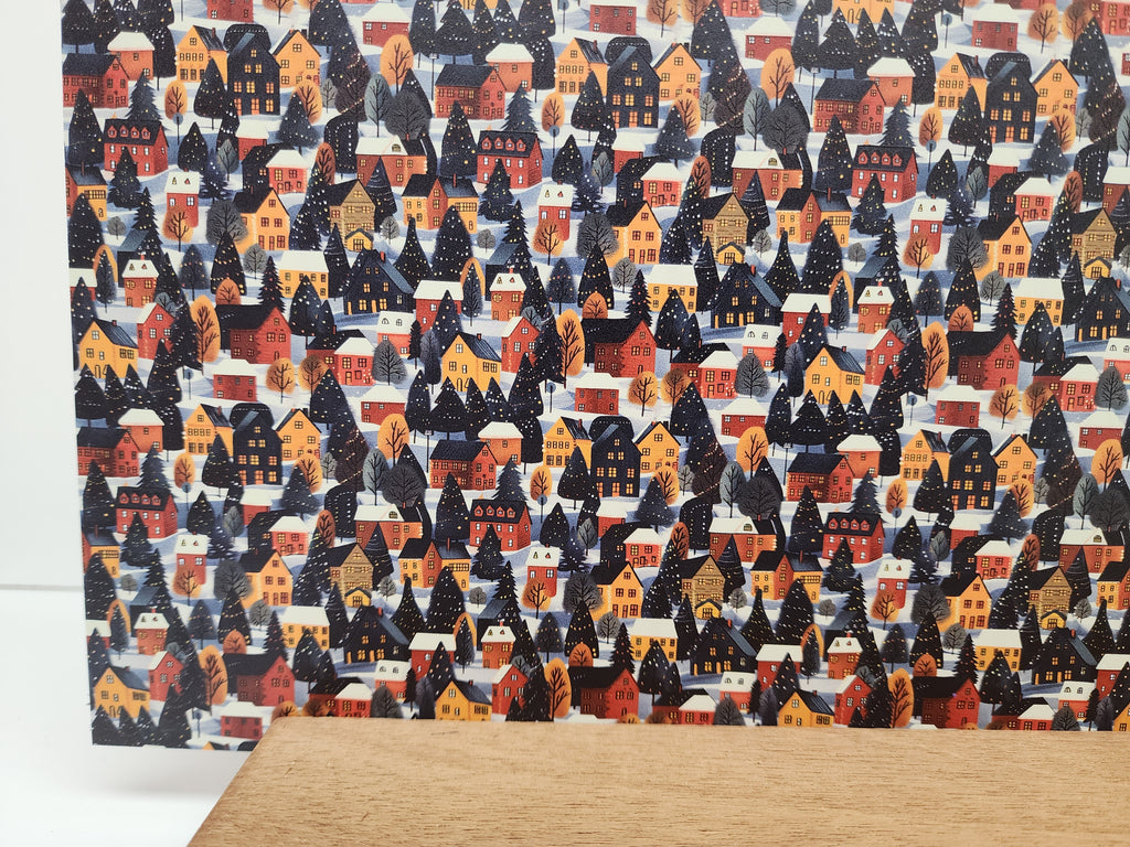 PatternPly® Full Coverage Christmas Town sheet showing the pattern
