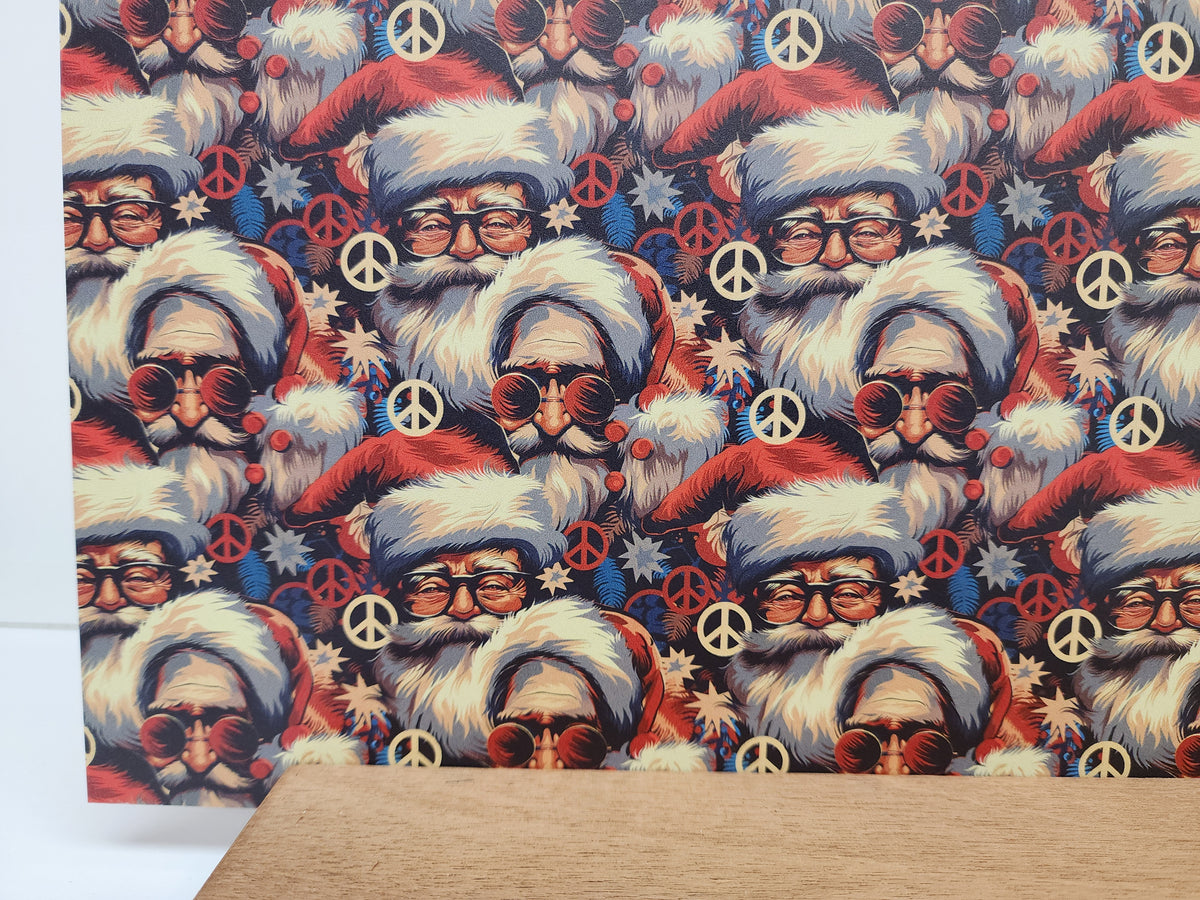 PatternPly® Full Coverage Hippie Santa sheet showing the pattern
