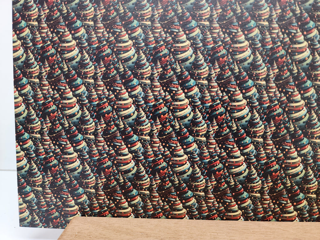 PatternPly® Full Coverage Micro Spiral Christmas Trees sheet showing the pattern