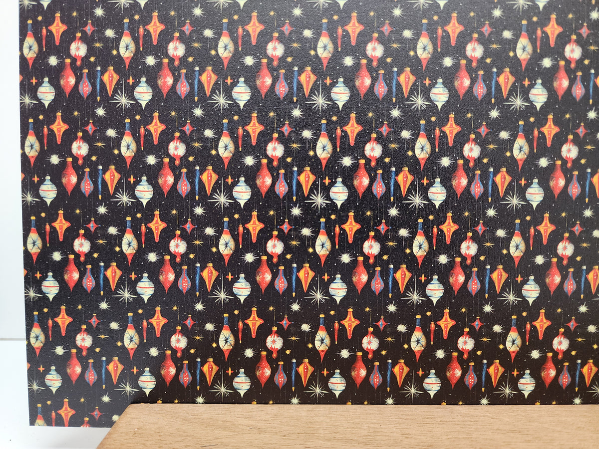 PatternPly® Full Coverage Micro Vintage Christmas Decorations sheet showing the pattern