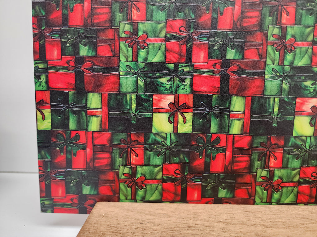 PatternPly® Full Coverage Stained Glass Presents sheet showing the pattern