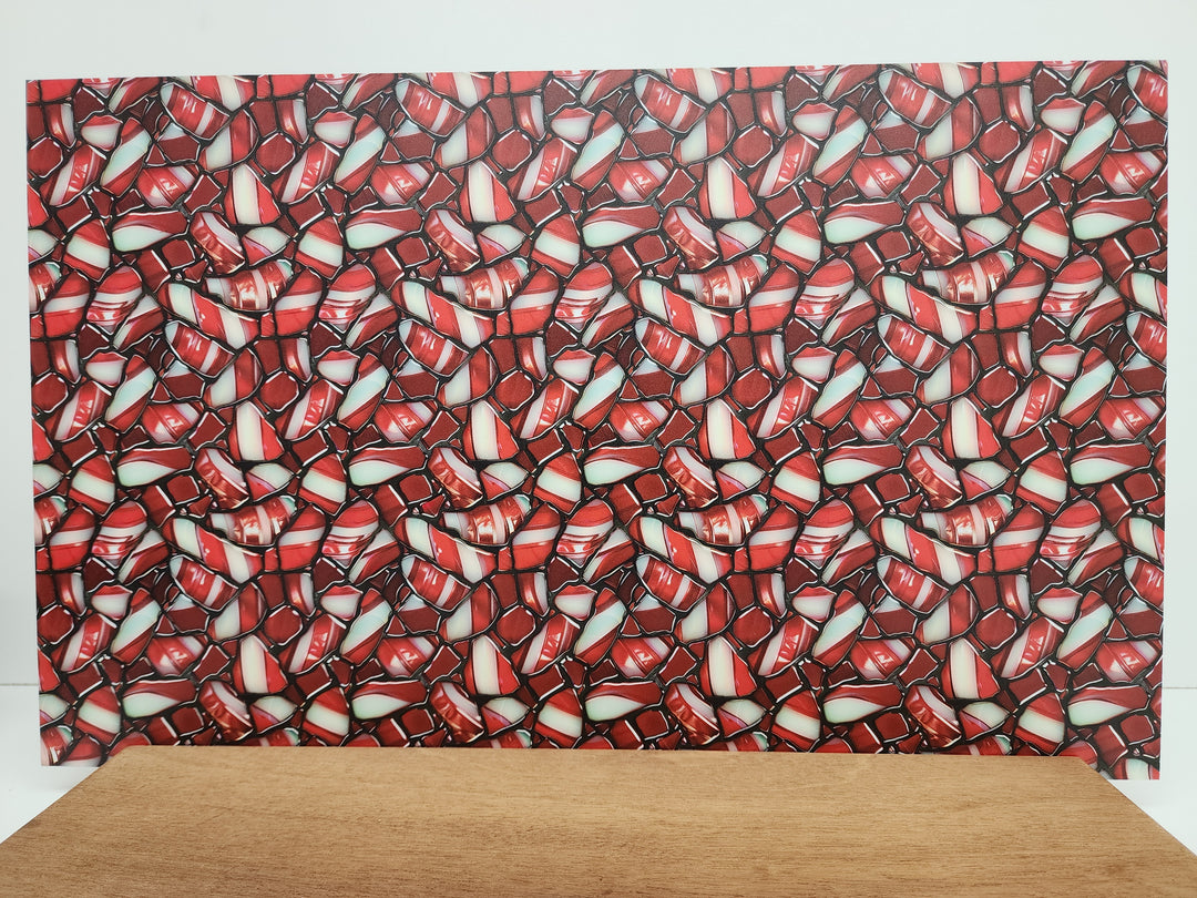 PatternPly® Stained Glass Red and White Candy Cane