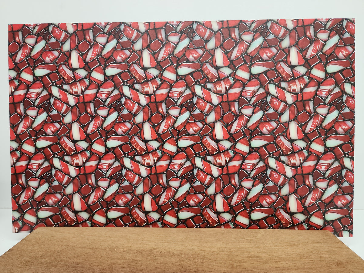 PatternPly® Full Coverage Stained Glass Red and White Candy Cane product photo 3