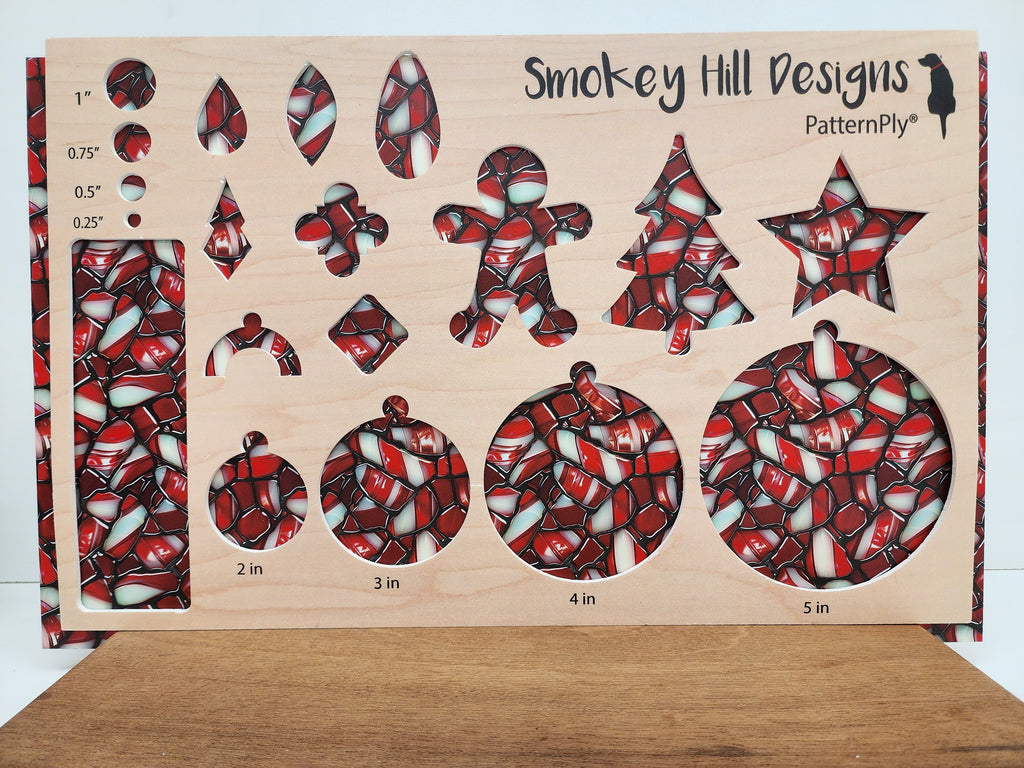 PatternPly® Full Coverage Stained Glass Red and White Candy Cane product photo 2