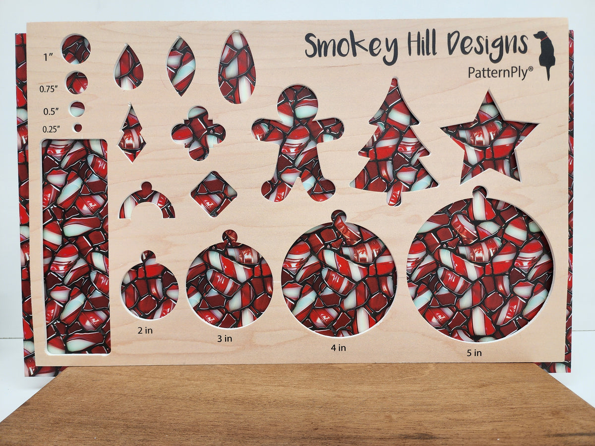 PatternPly® Full Coverage Stained Glass Red and White Candy Cane product photo 2