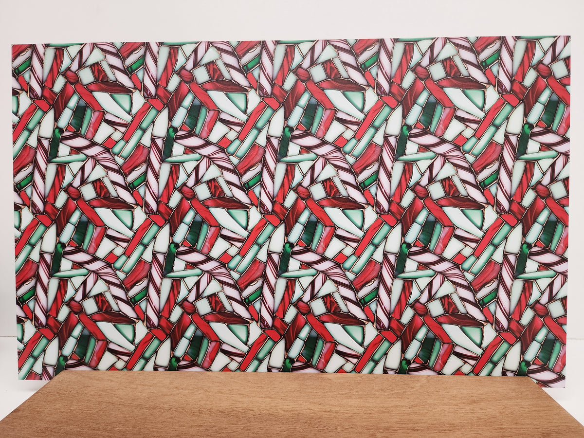 PatternPly® Full Coverage Stained Glass Red, White and Green Candy Cane product photo 3