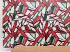 PatternPly® Full Coverage Stained Glass Red, White and Green Candy Cane sheet showing the pattern