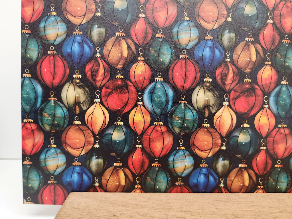 PatternPly® Full Coverage Stained Glass Ornaments sheet showing the pattern