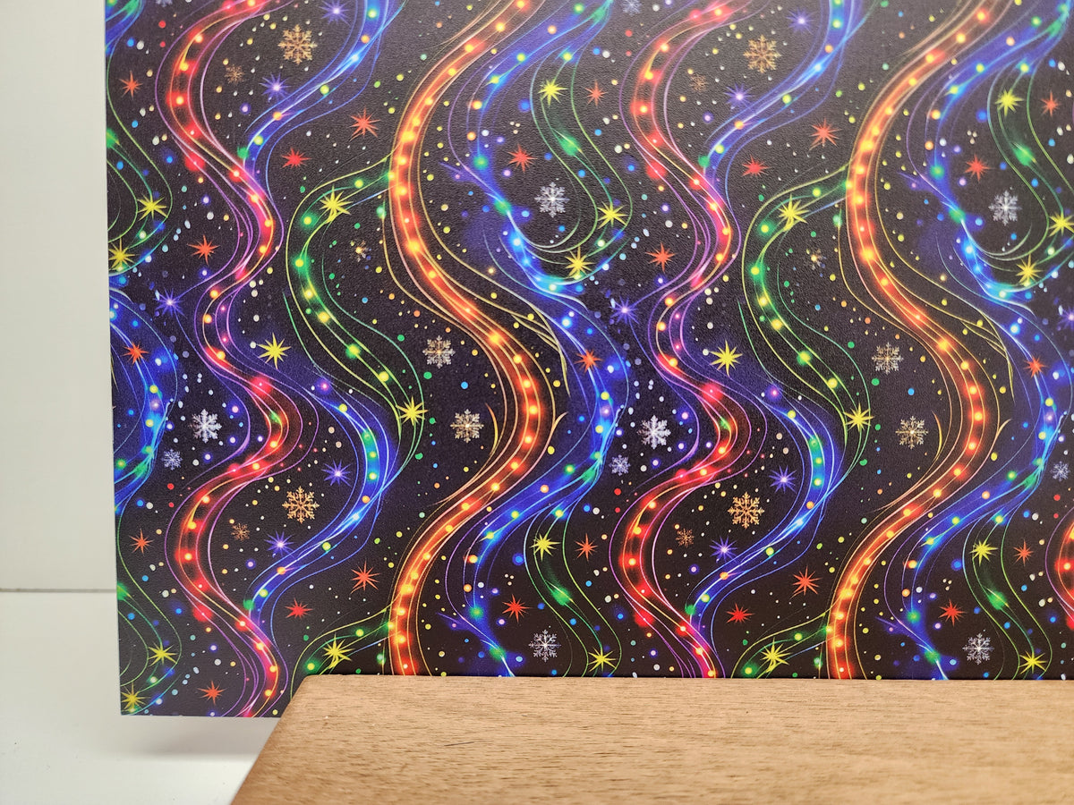 PatternPly® Full Coverage Celestial Snowflakes sheet showing the pattern