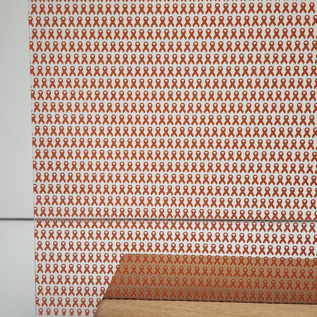PatternPly® Scattered Mini Orange Ribbons sheet showing the pattern