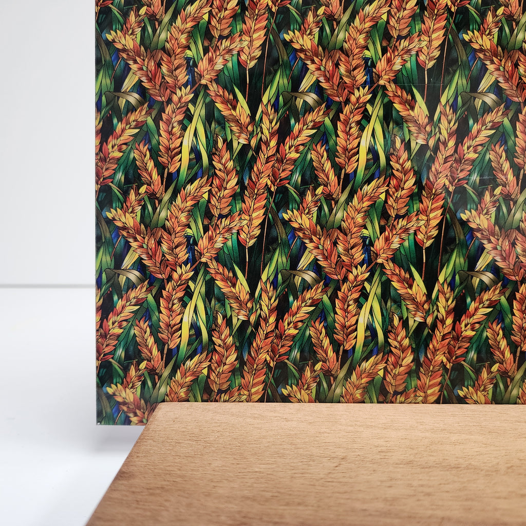 PatternPly® Full Coverage Stained Glass Wheat sheet showing the pattern