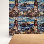 PatternPly® Full Coverage Rocky Lighthouse Stained Glass sheet showing the pattern