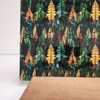 PatternPly® Full Coverage Stained Glass Geometric Forest sheet showing the pattern