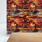 PatternPly® Full Coverage Stained Glass Pump Jacks sheet showing the pattern
