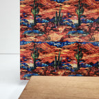 PatternPly® Full Coverage Stained Glass Desert sheet showing the pattern