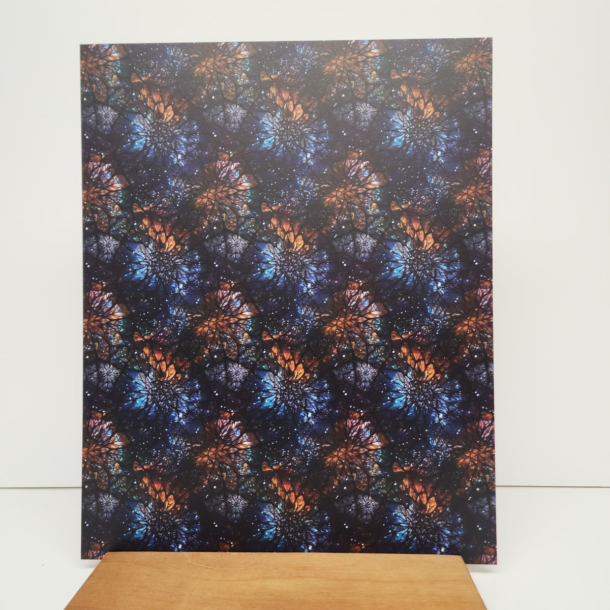 PatternPly® 19x24" Abstract Winter Colors Stained Glass XL Scale sheet showing the pattern