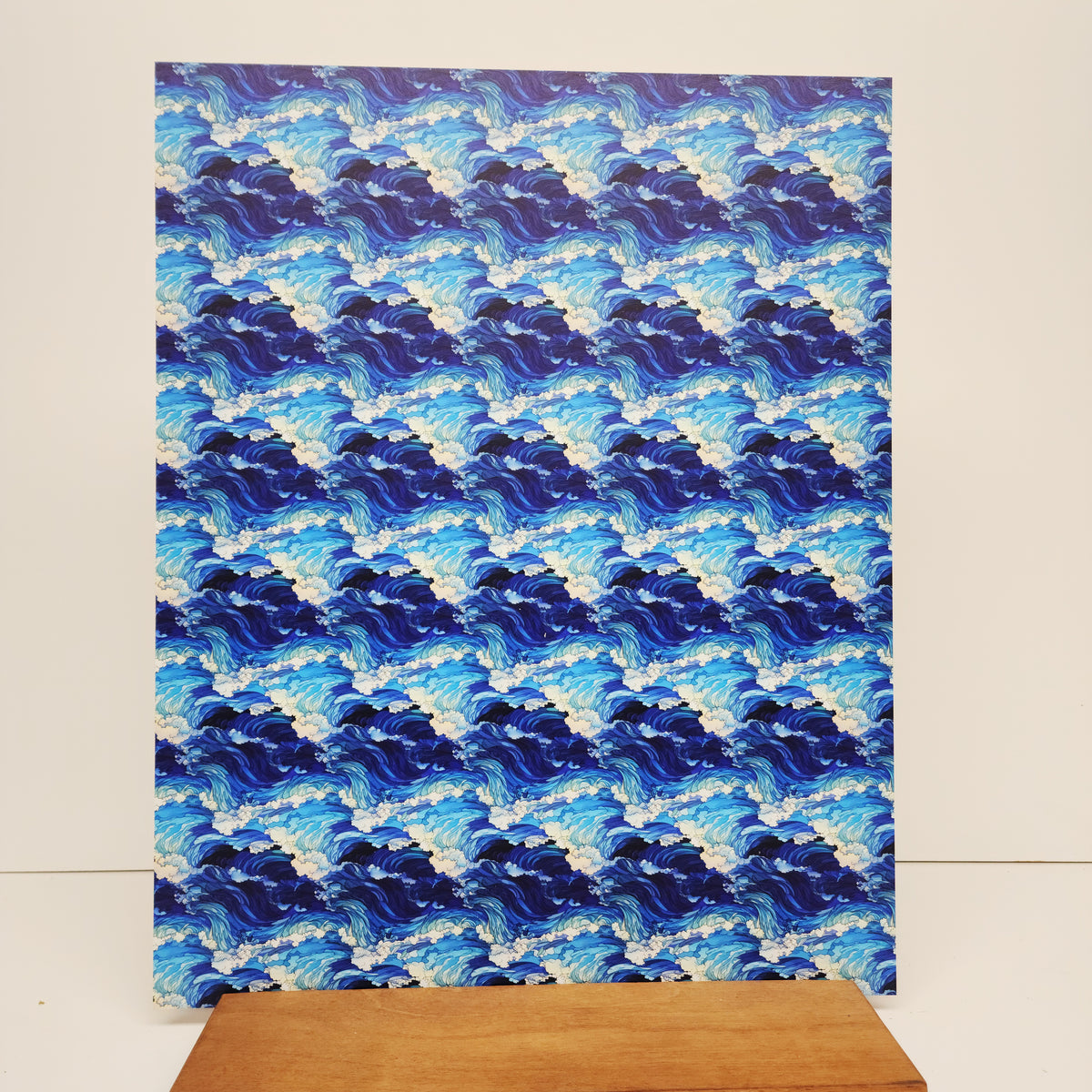 PatternPly® 19x24" Ocean Waves Stained Glass Original Scale sheet showing the pattern