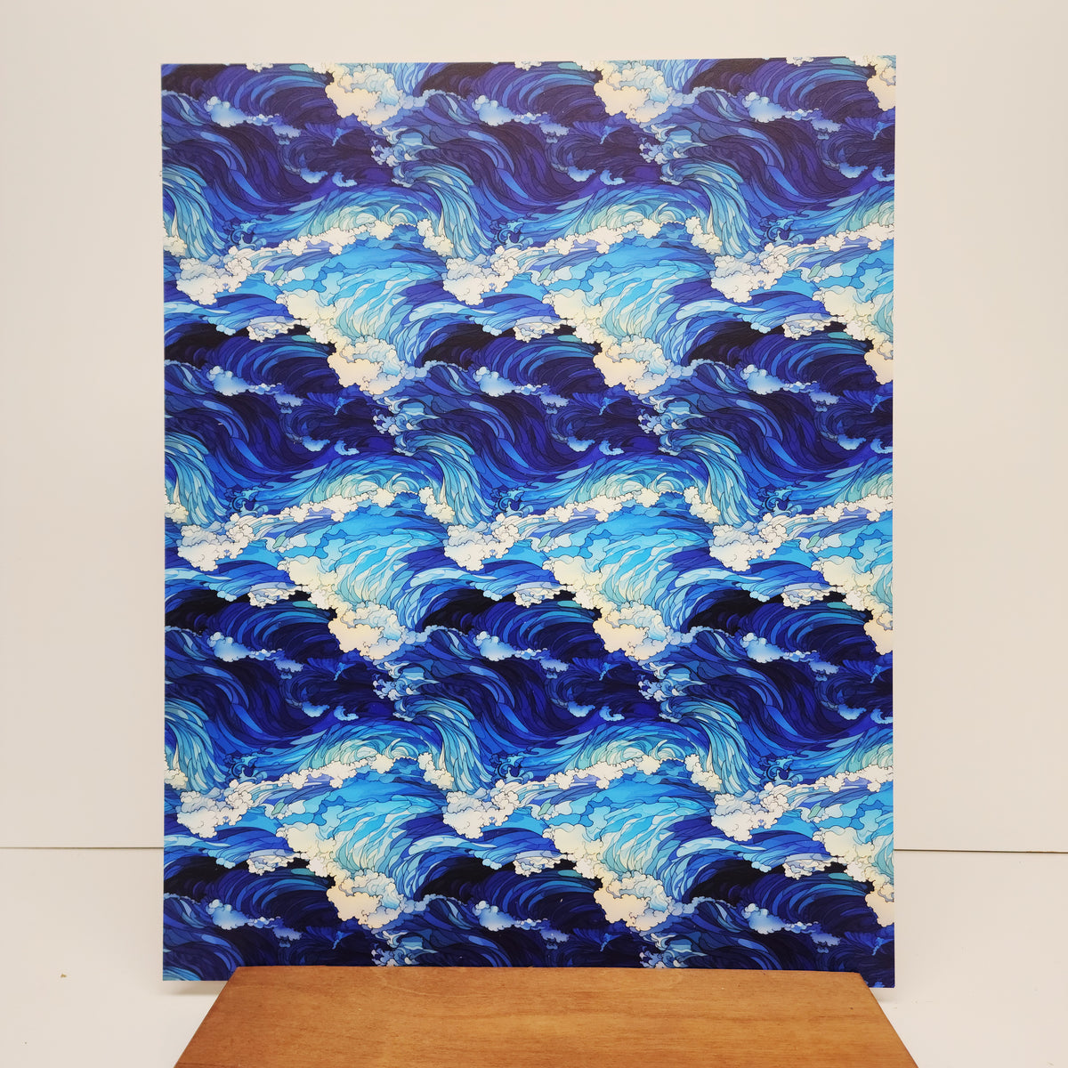 PatternPly® 19x24" Ocean Waves Stained Glass XL Scale sheet showing the pattern