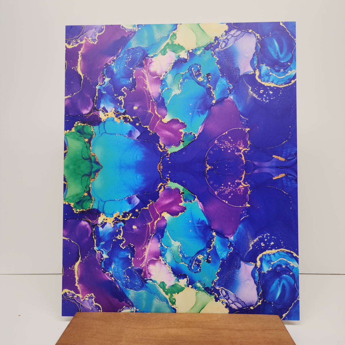 PatternPly® 19x24" Blue and Purple Paint Swirls Original Scale sheet showing the pattern