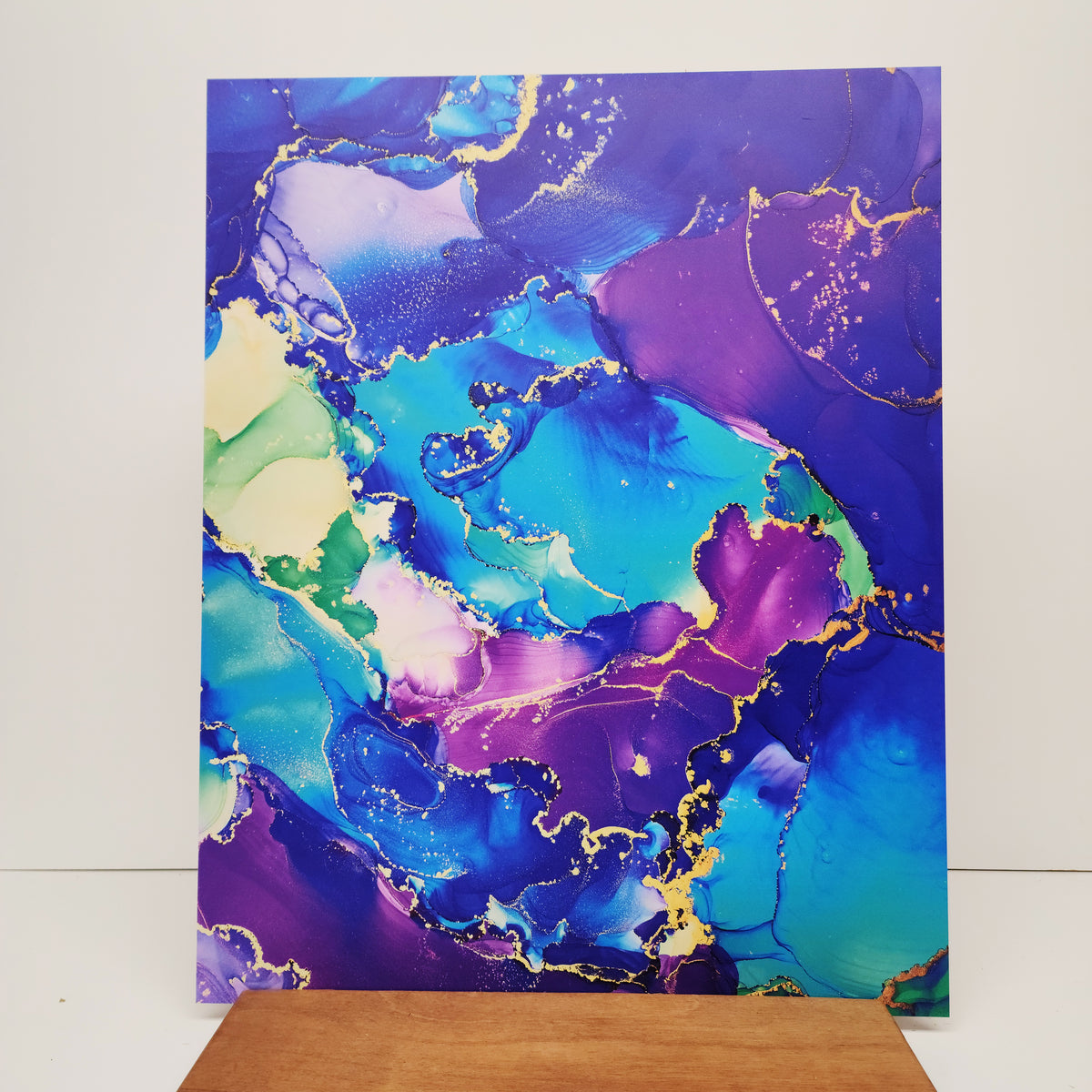 PatternPly® 19x24" Blue and Purple Paint Swirls XL Scale sheet showing the pattern